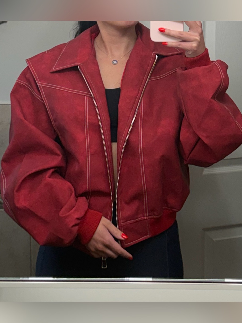 Vista bomber jacket in Crimson| Revolve